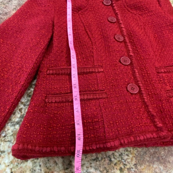 VTG Pendleton Women’s Red Wool Blend Cropped Blazer Jacket Red Size 4 - Picture 8 of 10